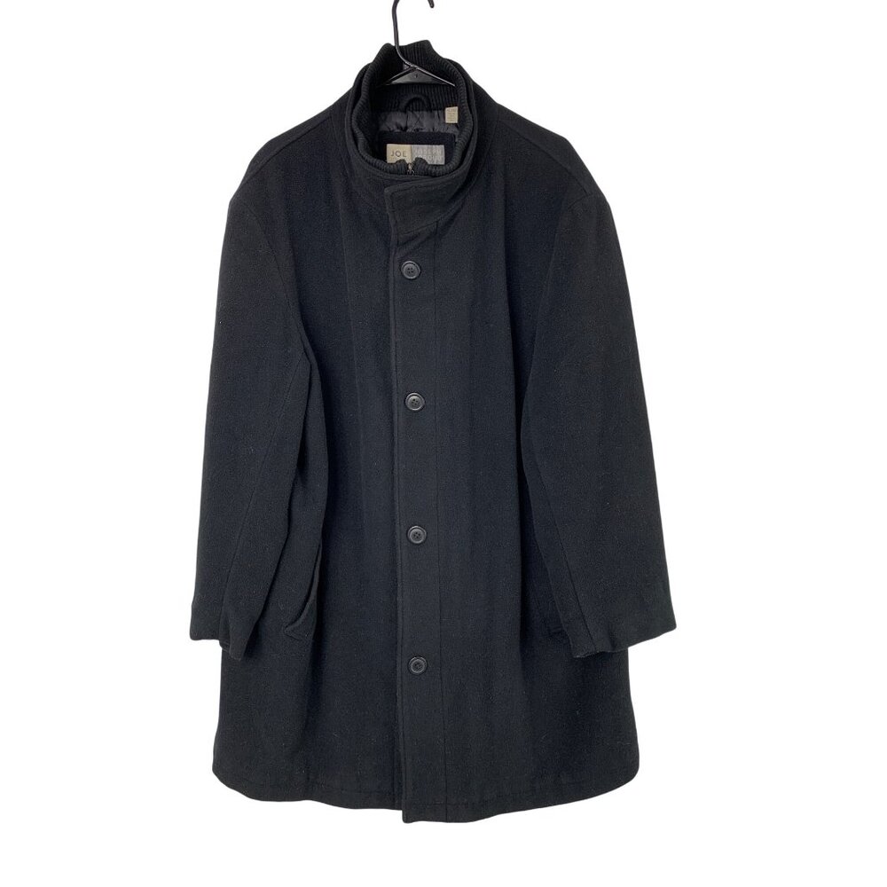 VTG Joe Joseph Abboud  Mens XL Black Bib Vest Pea Coat